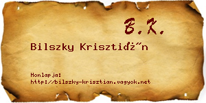 Bilszky Krisztián névjegykártya